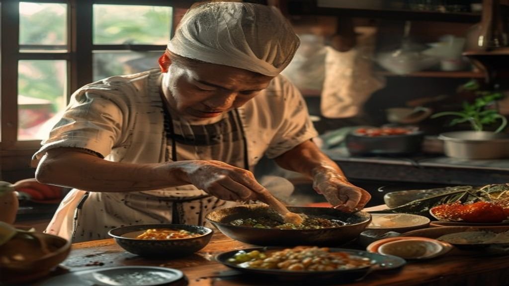 Gambar resep masakan Indonesia khas dengan bumbu tradisional