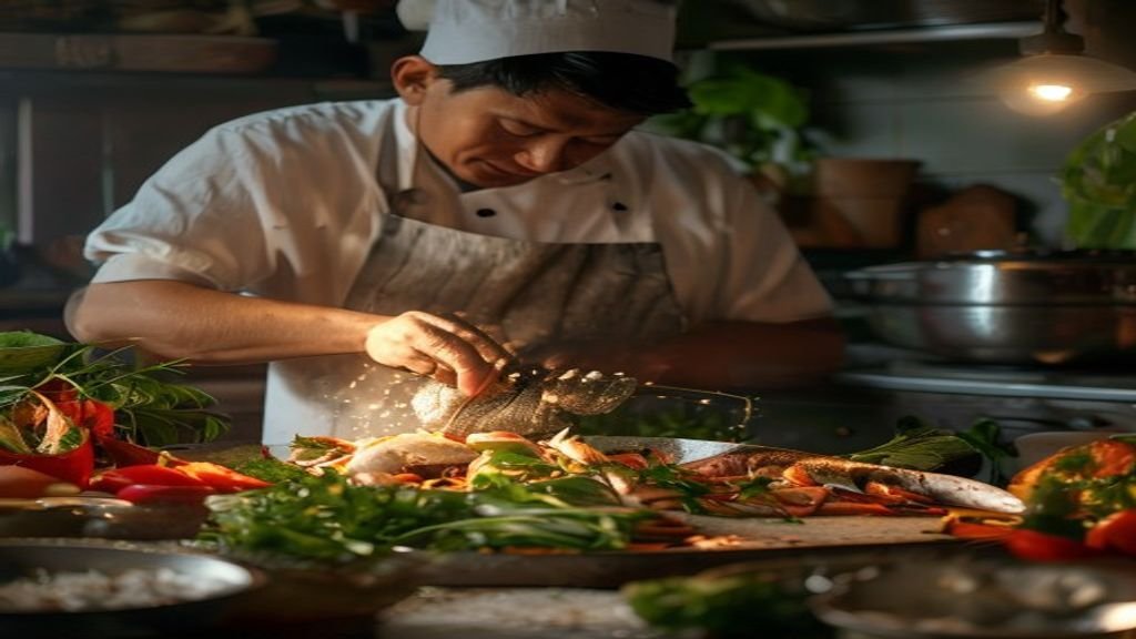 Gambar resep seafood lezat dengan udang dan kerang