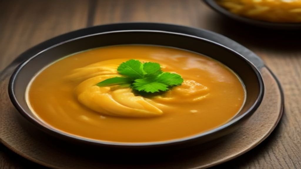 Gambar piring berisi gulai daging dengan kuah kental berwarna kuning, menampilkan resep gulai tradisional Indonesia.