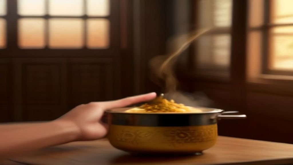 Foto opor ayam gurih dengan kuah santan, bumbu rempah, dan potongan ayam empuk siap disajikan.
