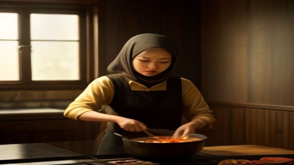 Rawon daging sapi pekat berkuah hitam rempah, disajikan dengan nasi putih dan telur rebus